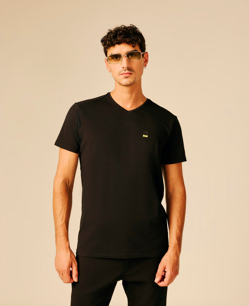 T-shirt homme noir - Chiampo | Sun Valley, vue 3