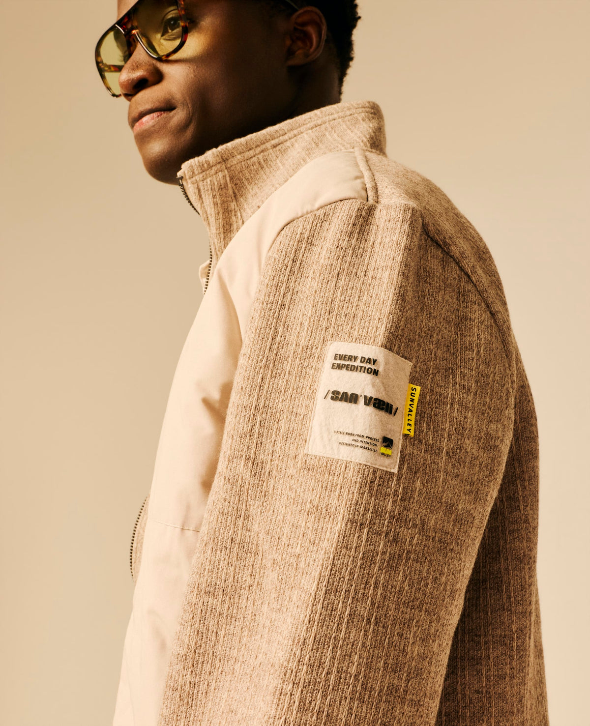 Veste bi-matière homme beige - Ebesty | Sun Valley, vue 4