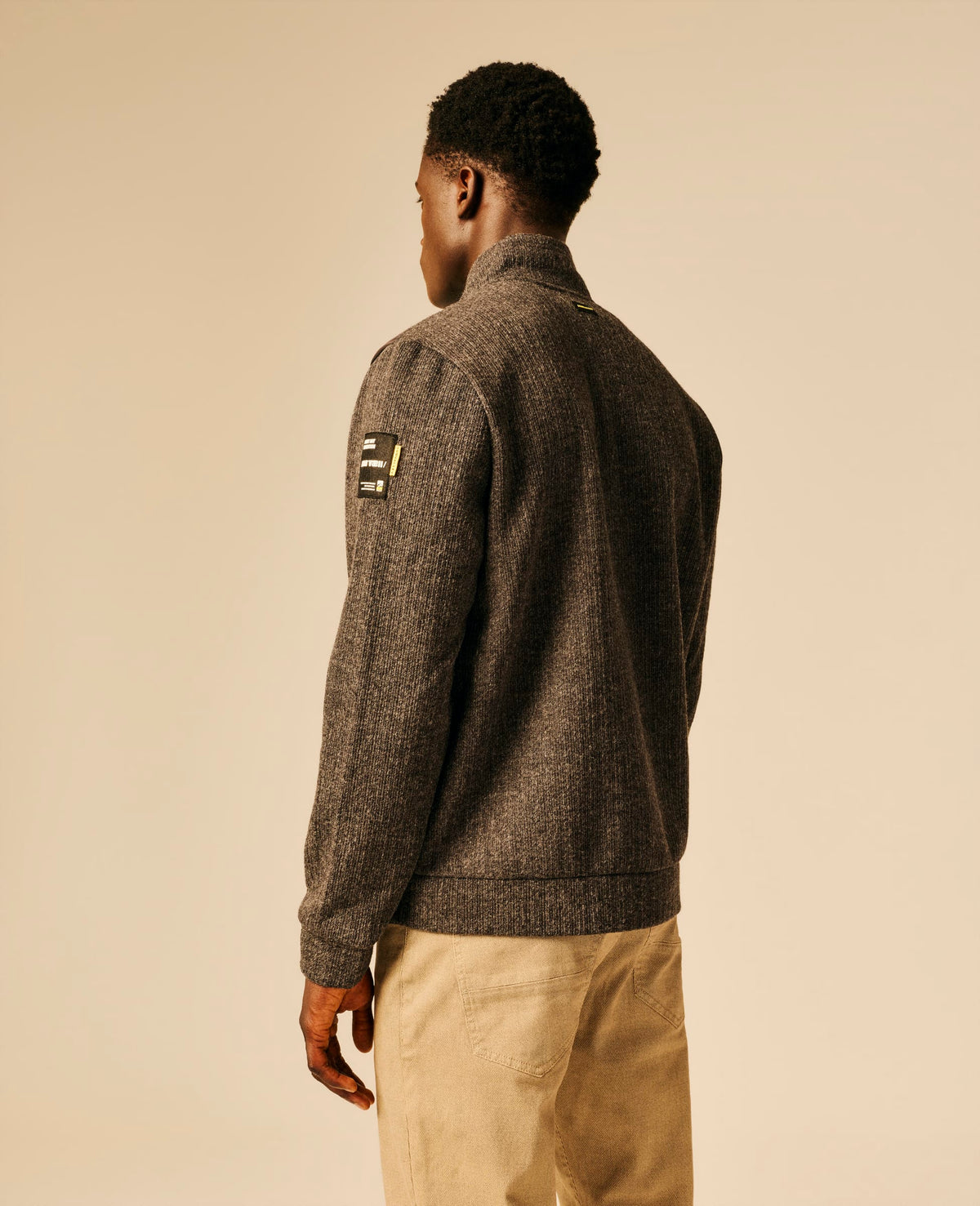 Veste bi-matière homme gris foncé chiné - Ebesty | Sun Valley, vue 2