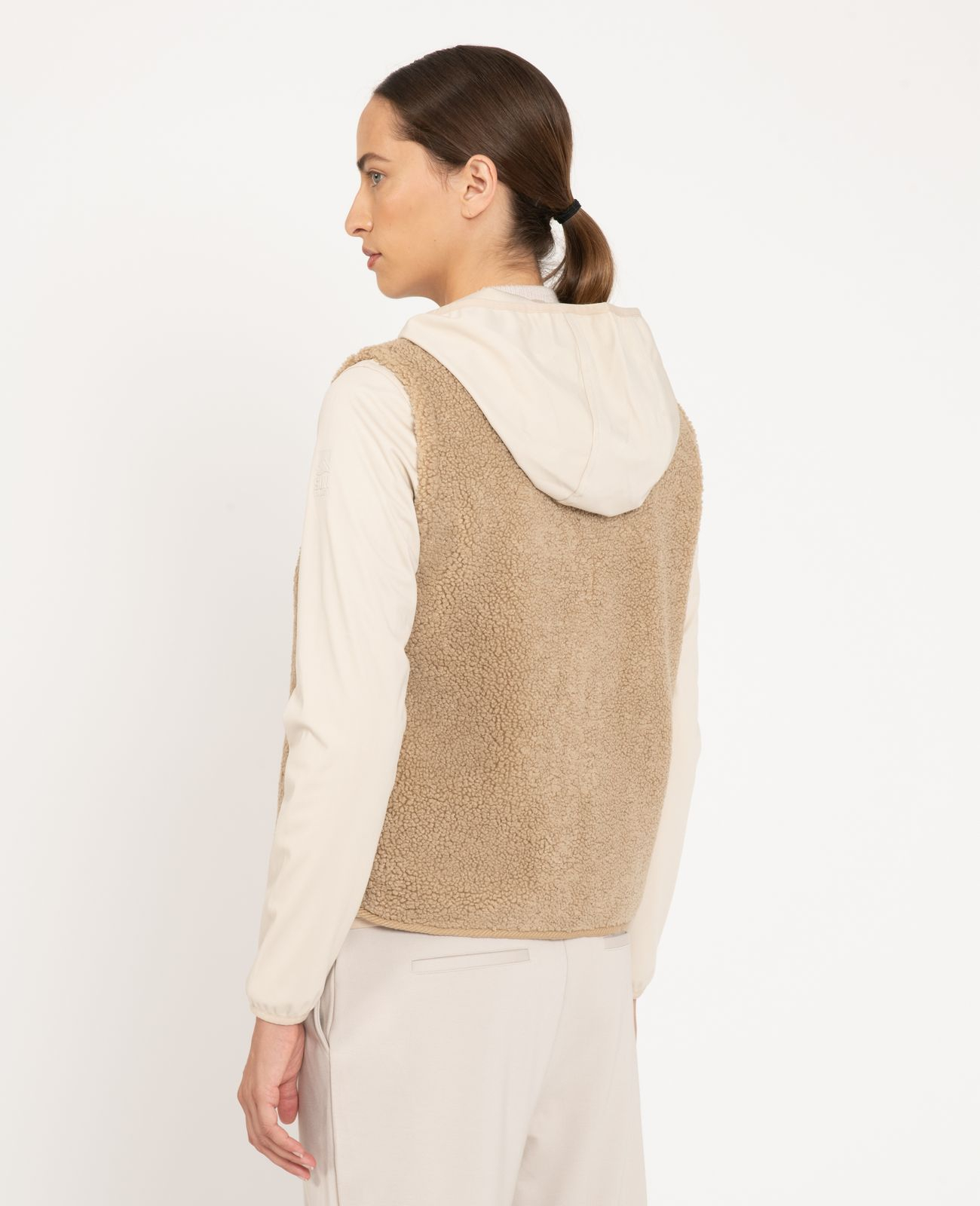 Gilet En Polaire Femme Léger Sans Manches - Couleur Unie Col Montant Fermeture Éclair - Automne Hiver